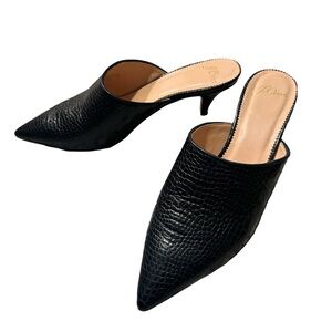 J.Crew Navy Leather Mules